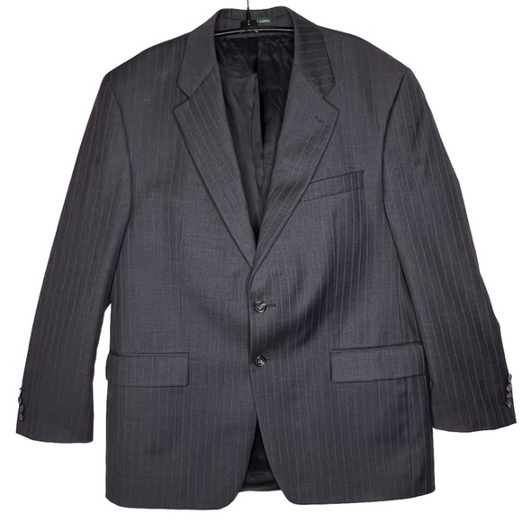 Lauren Ralph Lauren Other - Ralph Lauren Blazer Mens Sport Coat Jacket 42R Gray Pinstripe 2 Button 100% Wool